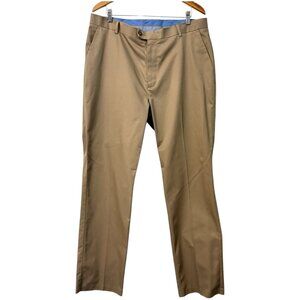 Roundtree & Yorke Gold Label Cotton Pants Khaki Chinos Beige Slacks Size 38 x 34